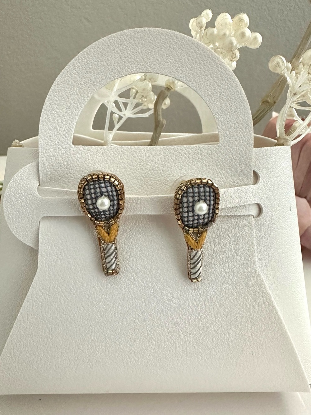 Mignonne Gavigan Tennis Racket Stud Earrings